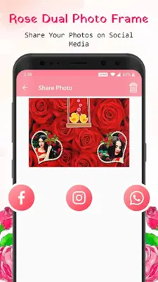 Rose Dual Photo Frame android App screenshot 1