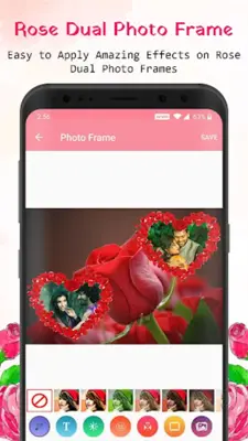 Rose Dual Photo Frame android App screenshot 3